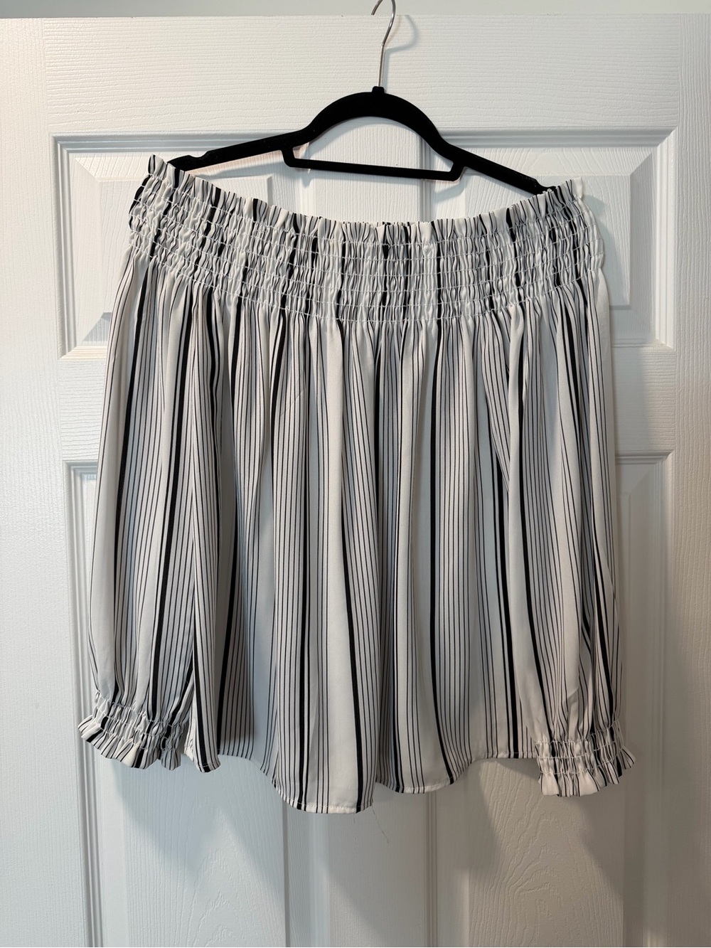 bp Black & White Striped Mini Skirt